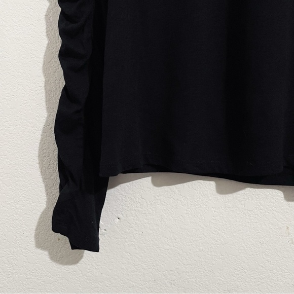 NWT‎ Anthropologie Maeve Ruched Long-Sleeve Top in Black - Picture 5 of 7